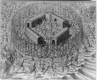 Johannes Staden helps to defend the Indians who captured him against the Tuppin Tkins