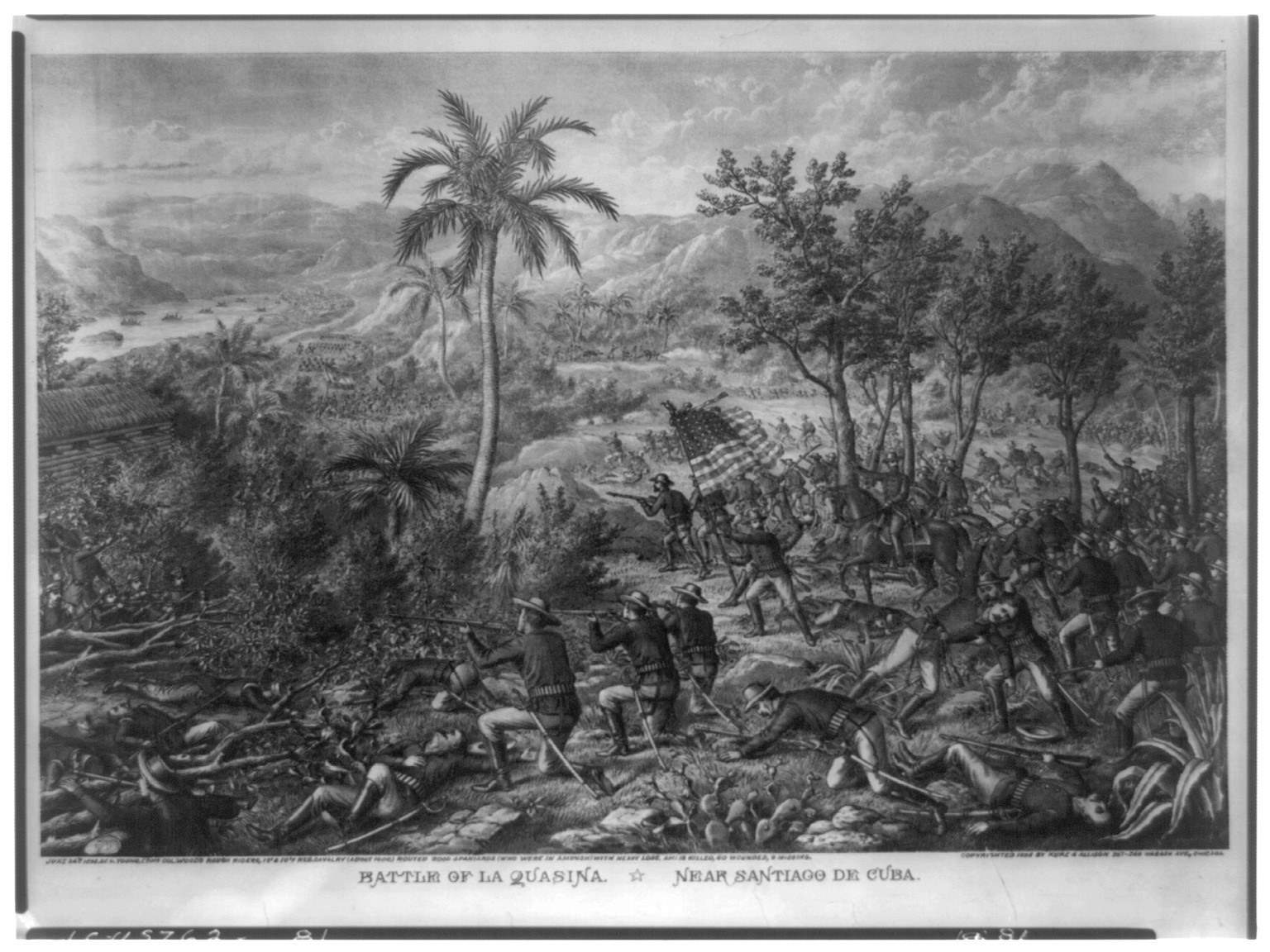 Battle of La Quasina. Near Santiago de Cuba, [no date recorded on shelflist card] — historic print