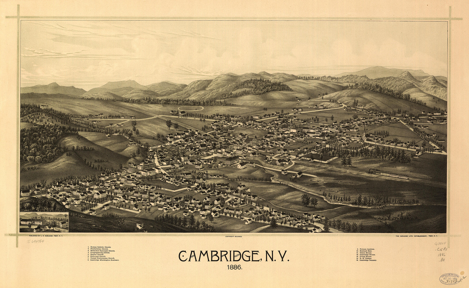 Cambridge, New York, 1886, 1886 — antique map