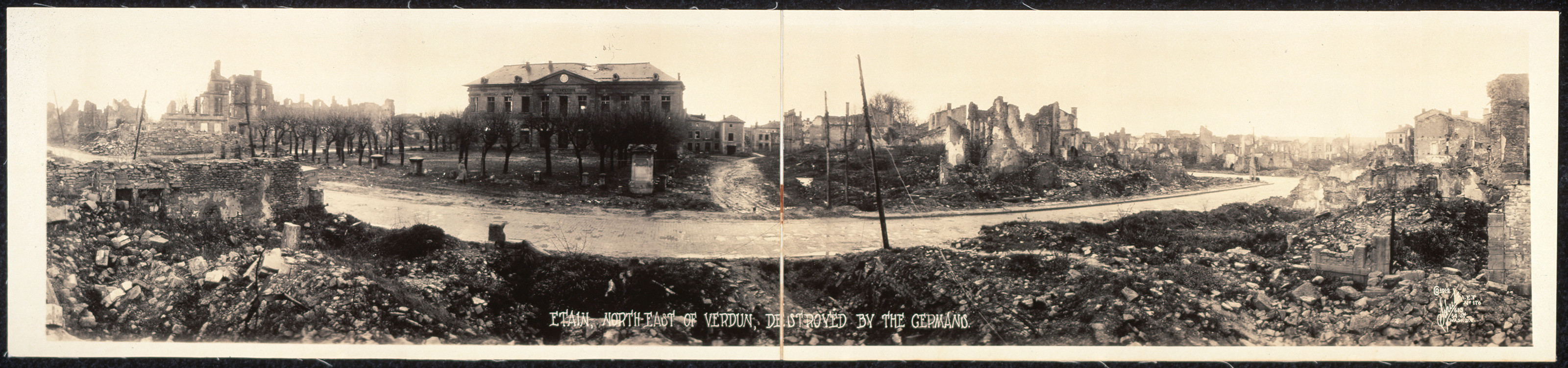 Etain (N. Verdun) destroyed by Germans, France, 1919, 1919 — historic image
