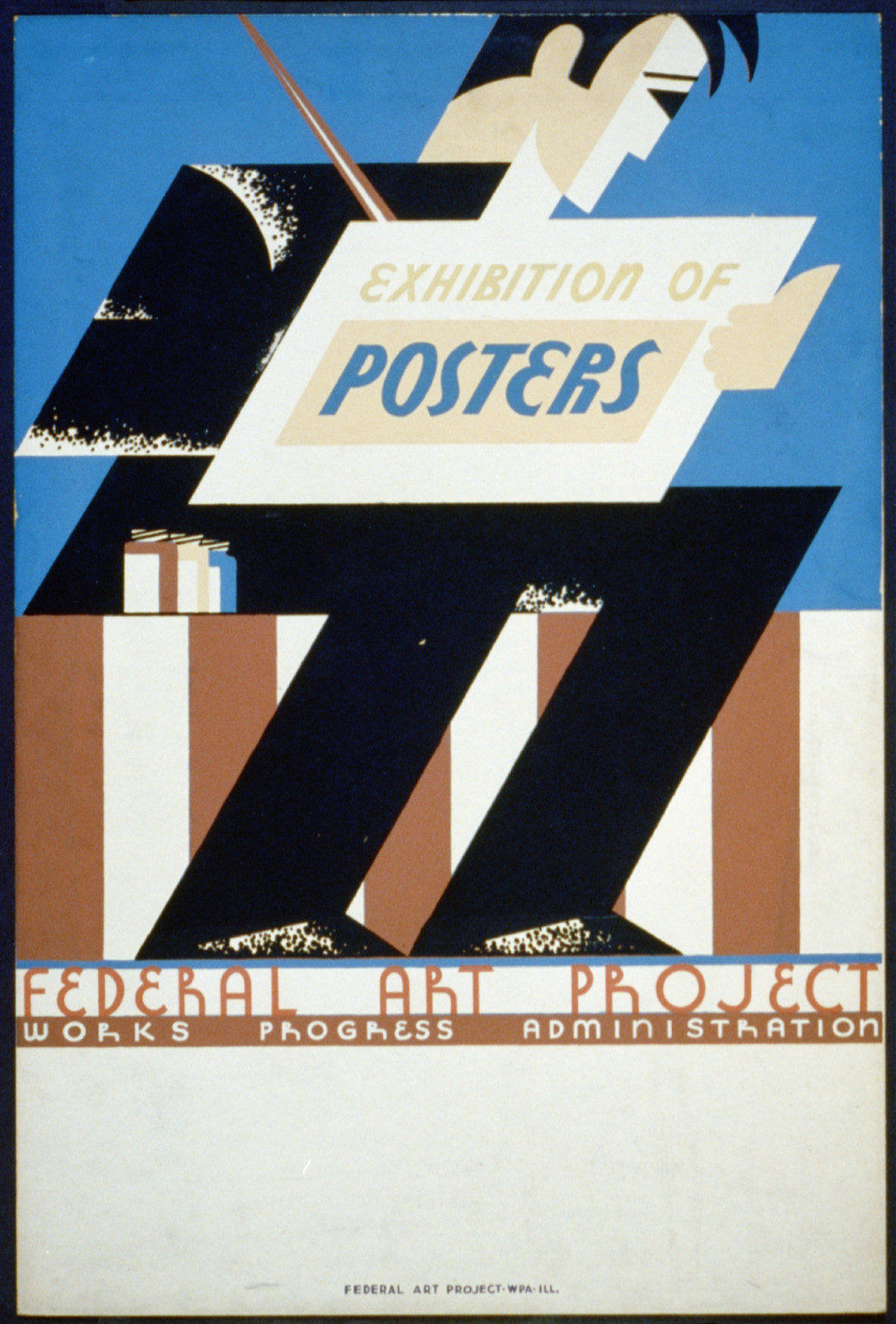 Exhibition of posters - Federal Art Project Works Progress Administration, 1936 — vintage poster