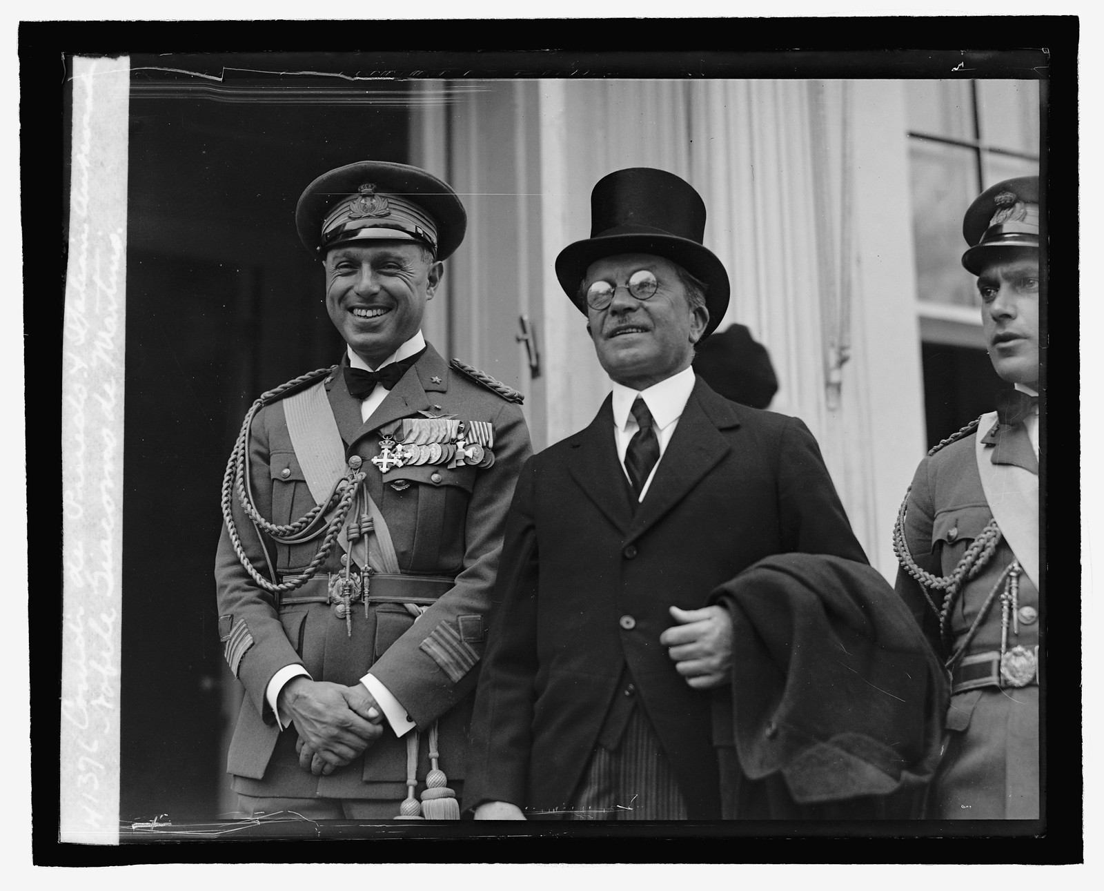 Comdi de Pinedo & Italian Ambassador Nobile Giacomo de Martino, [4/20/24], [1927 April 20] — historic photograph
