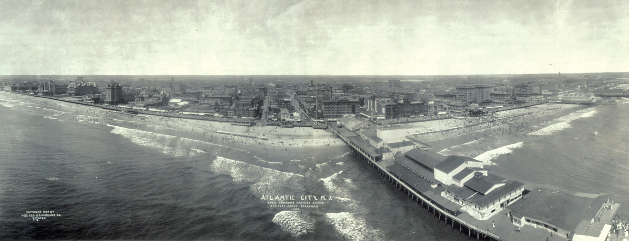 Atlantic City from Airship, New Jersey, 1909, 1909 — historic image