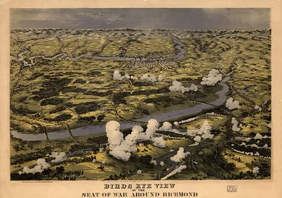 Birds Eye View of the Seat of War Around Richmond