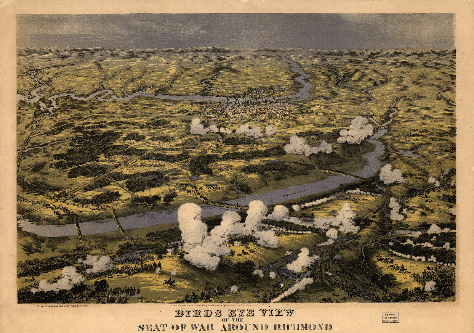 Birds Eye View of the Seat of War Around Richmond — historic image