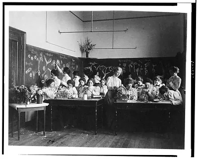 [Group of young women studying plants in normal school, Washington, D.C.]