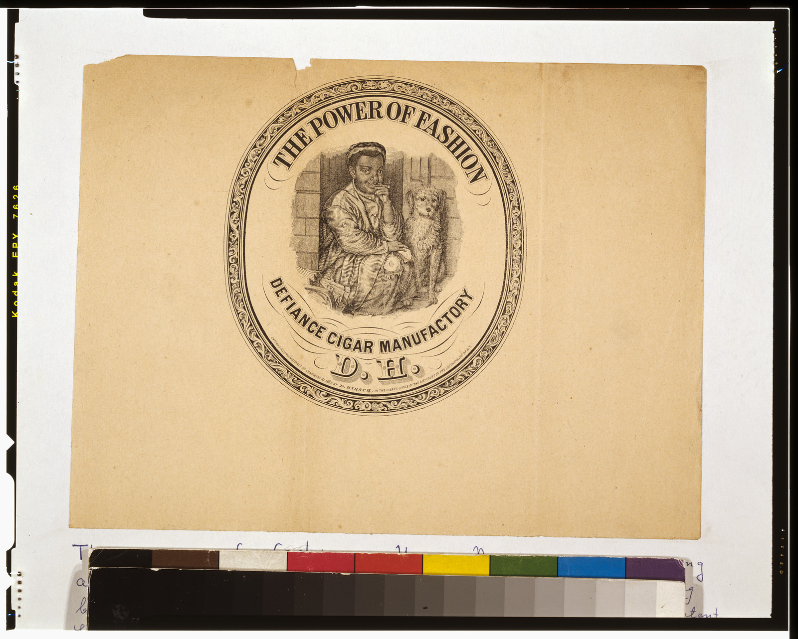 The Power of Fashion cigar label, Defiance Cigar Manufactory — historic image