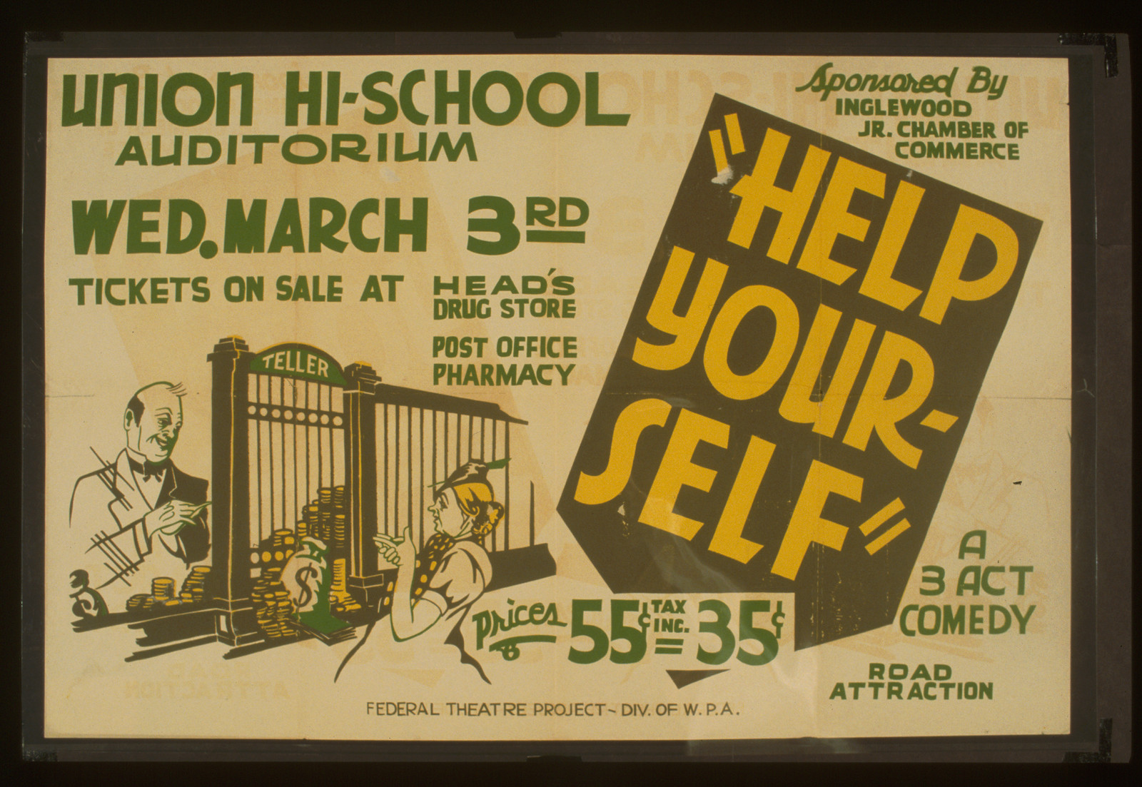 Help your-self A 3 act comedy., 1937 — vintage poster