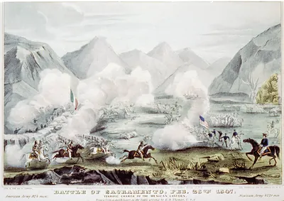 Battle of Sacramento, Feb. 28th 1847: terrific charge of the Mexican lancers
