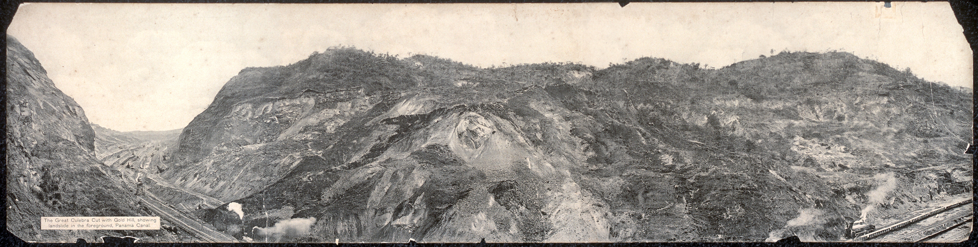 Panoramic view of the Culebra Cut, Panama Canal — historic image