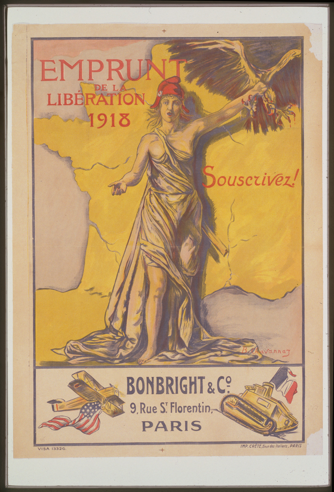 Emprunt de la Libération 1918, Souscrivez! war loan poster, 1918 — vintage poster
