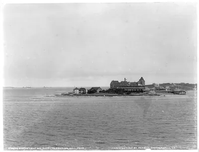 Boston Light and Hotel Pemberton, Hull, Mass.