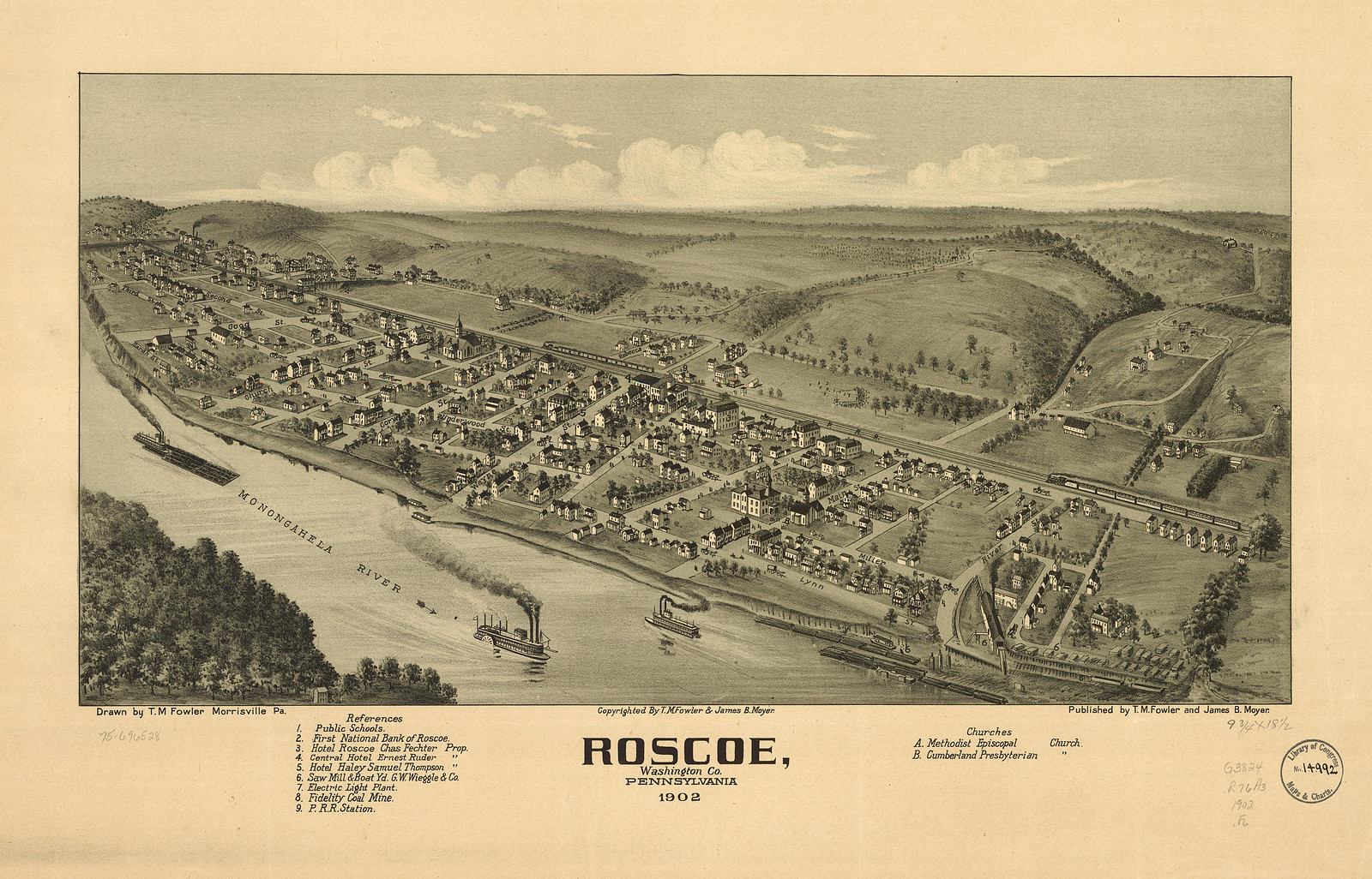 Roscoe, Pennsylvania, 1902, 1902 — antique map