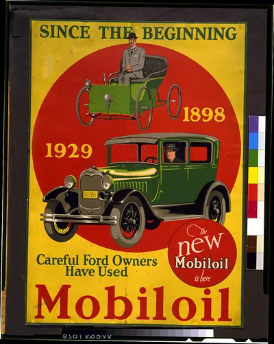 Since the beginning careful Ford owners have used Mobiloil--The new Mobiloil is here