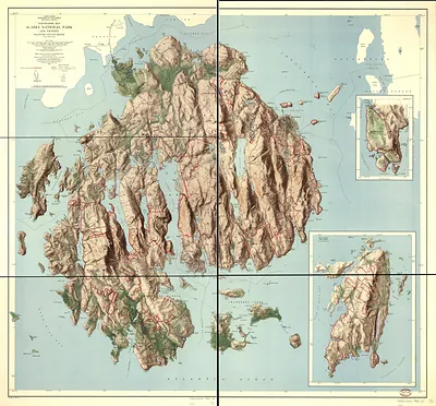 Topographic Map of Acadia National Park and Vicinity, Hancock County, Maine