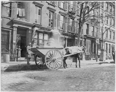 [New York City]: Horse-drawn ash cart