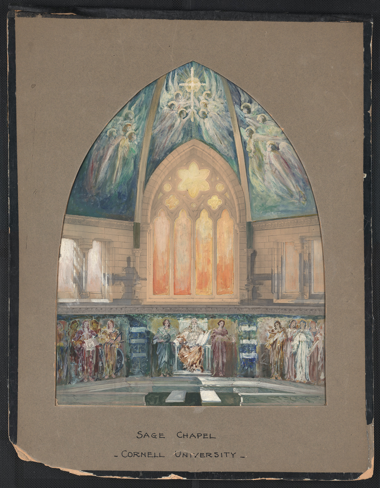 Design drawing for Sage Chapel, Cornell University — historic drawing