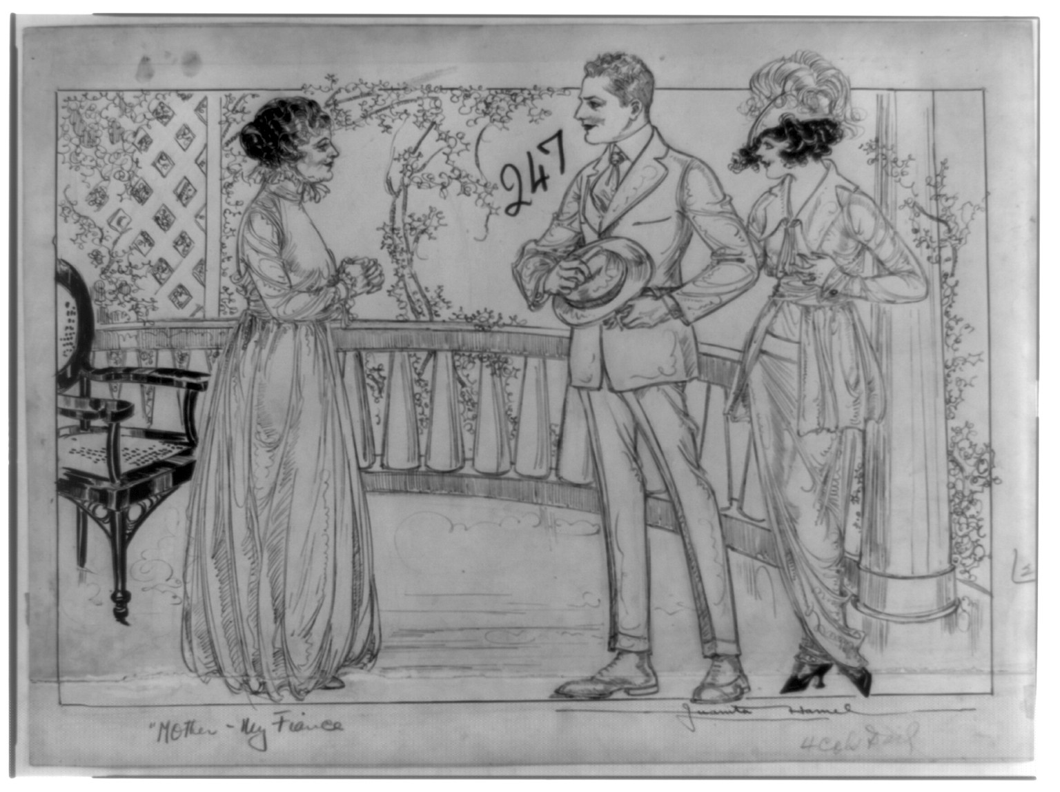 Mother my fiancé"", [ca. 1919] — historic drawing