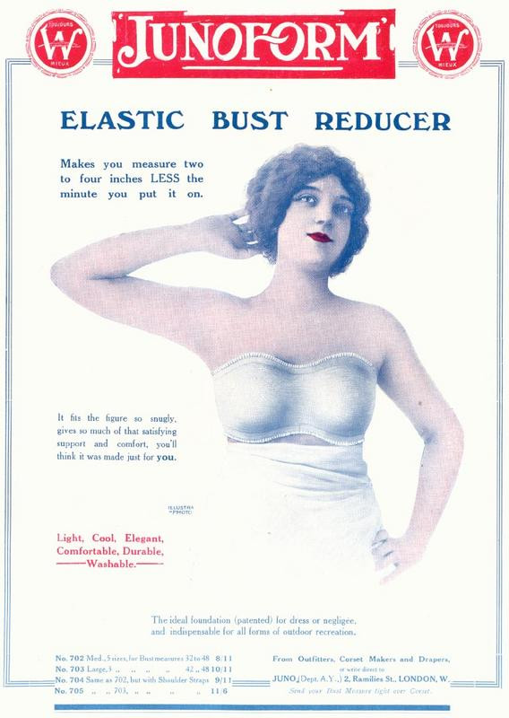 Junoform Elastic Bust Reducer advertisement — historic image