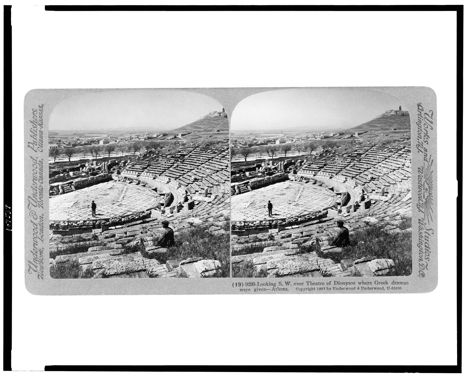 Looking S.W. over Theatre of Dionysos where Greek dramas were given - Athens, New York : Underwood & Underwood, publishers, c1907. — historic photograph