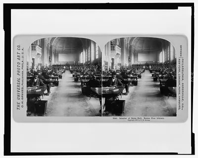 Interior of Bates Hall, Boston Free Library