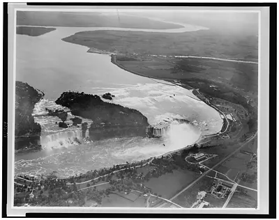 [Aerial view of Niagara Falls, New York]