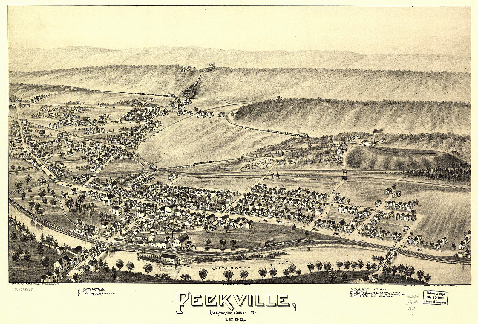 Peckville, Pennsylvania, 1892, 1892 — antique map