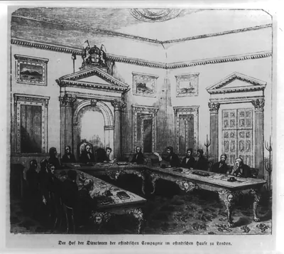 [Meeting of the Board of Directors of the East India Co. in the East Indian House, London]