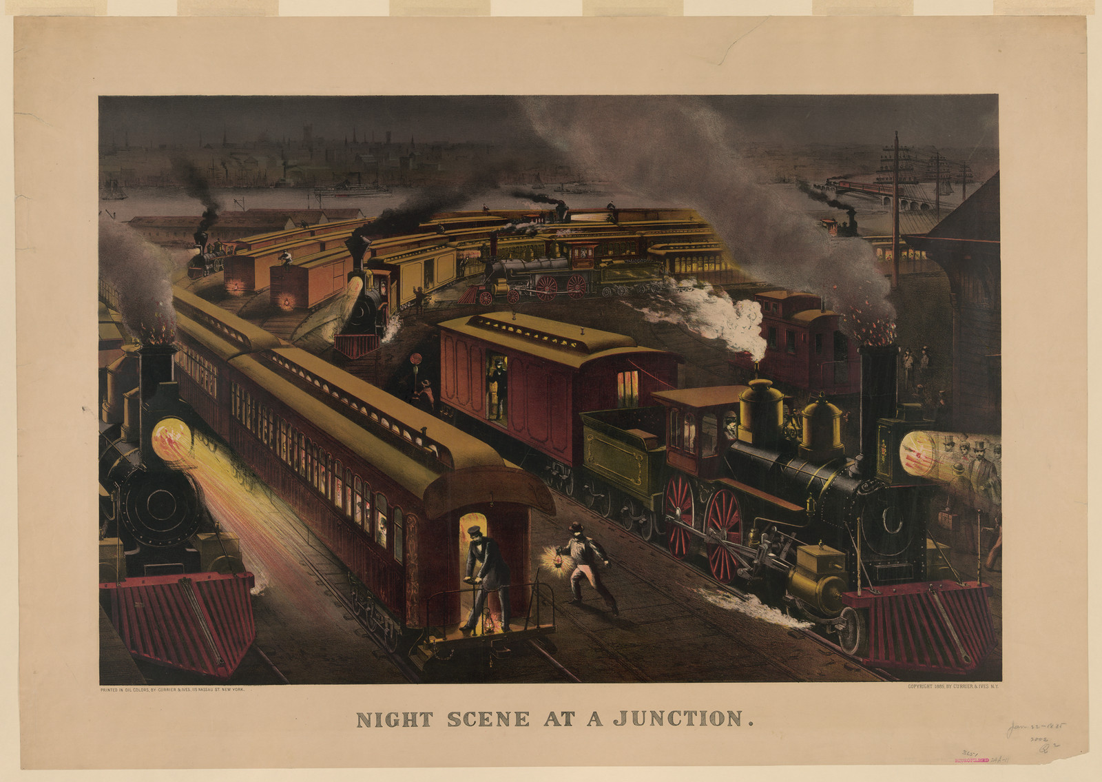 night scene at junction — historic image