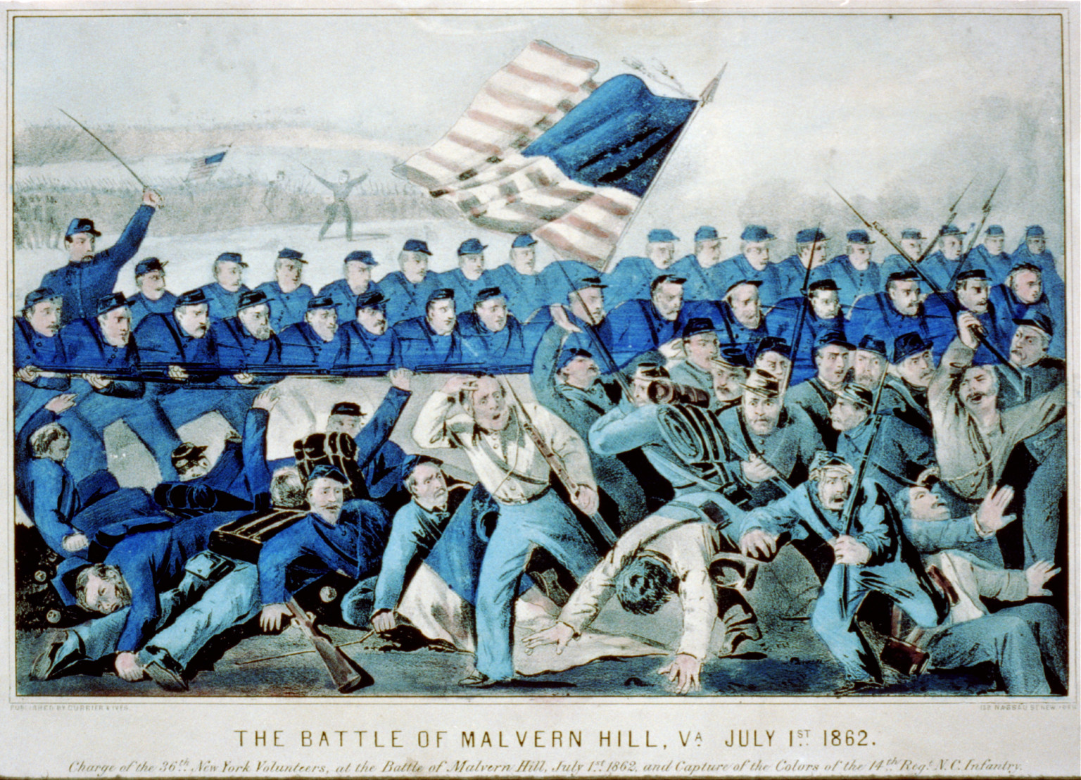 The battle of Malvern Hill, Va. July 1st 1862, [New York] : Currier & Ives, [1861?] — antique lithograph