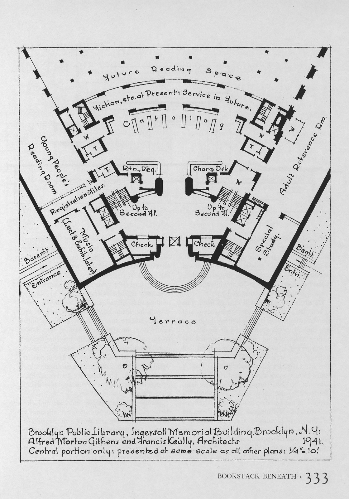 Brooklyn Public Library, Ingersoll Memorial Building floor plan — historic image