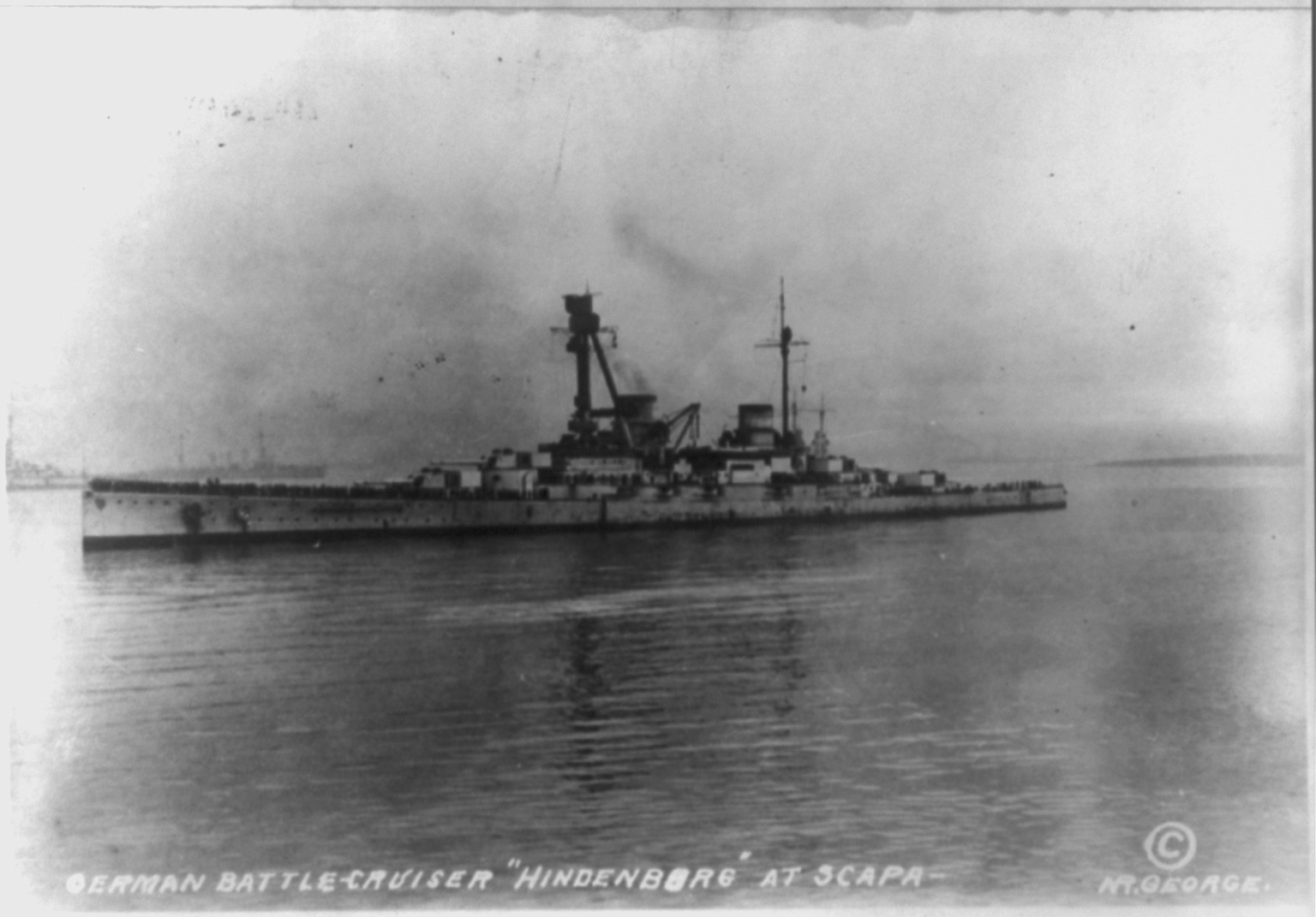 German battle-cruiser HINDENBERG at Scapa [during the first world war], c1919. — historic photograph