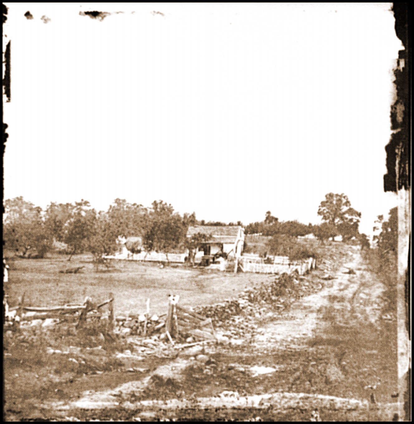 Gettysburg Pa. Headquarters of Gen. George G. Meade on Cemetery Ridge, 1863 — historic photograph