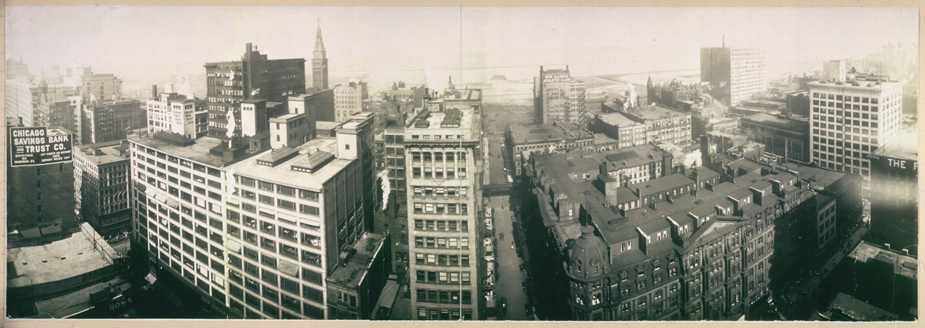 View of Chicago from Majestic Bldg, Illinois, 1907, 1907 — historic image