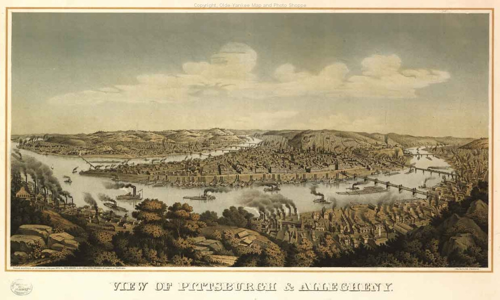 View of Pittsburgh & Allegheny, 1874 — historic image