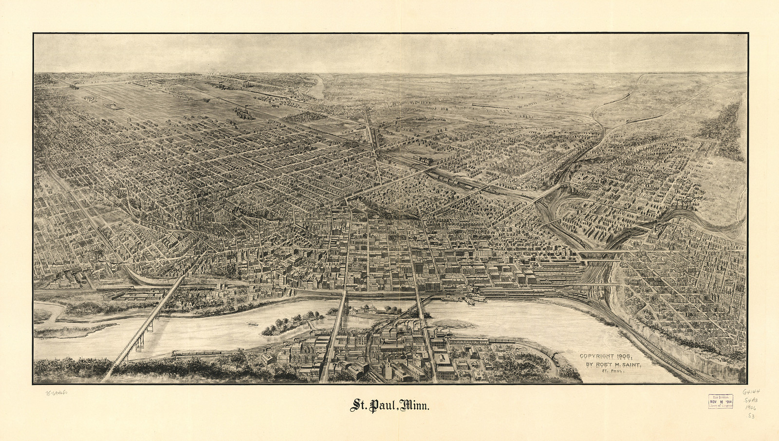St. Paul, Minnesota, 1906, 1906 — antique map