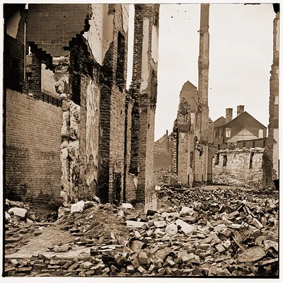 Richmond Virginia. Ruined buildings in the burnt district