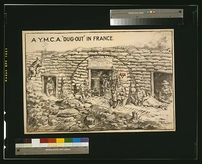 A Y.M.C.A. dug-out in France / Edgar Wright.