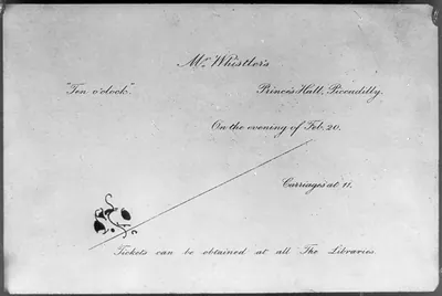 Historic Photo Print - Invitation card to the Ten O'Clock, Feb. 20, 1885