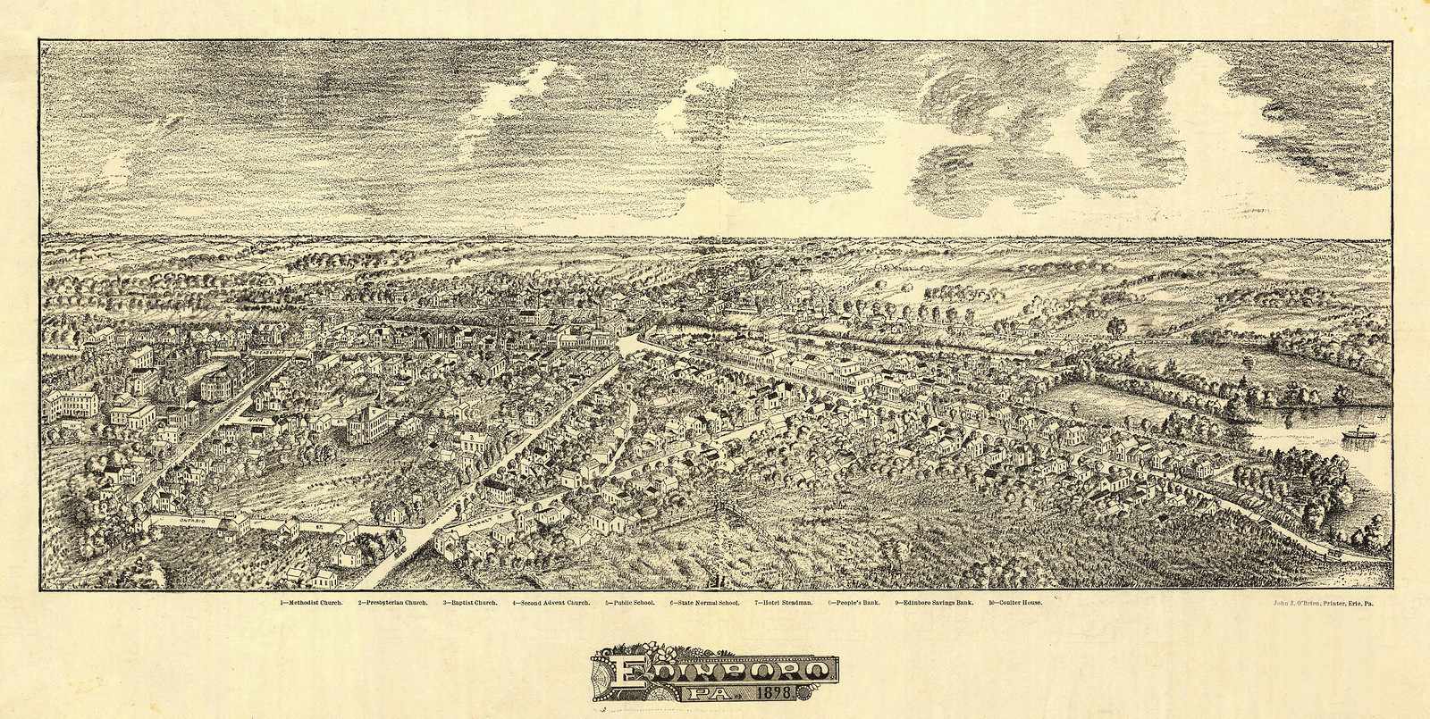Edinboro, Pennsylvania, 1898, 1898 — antique map