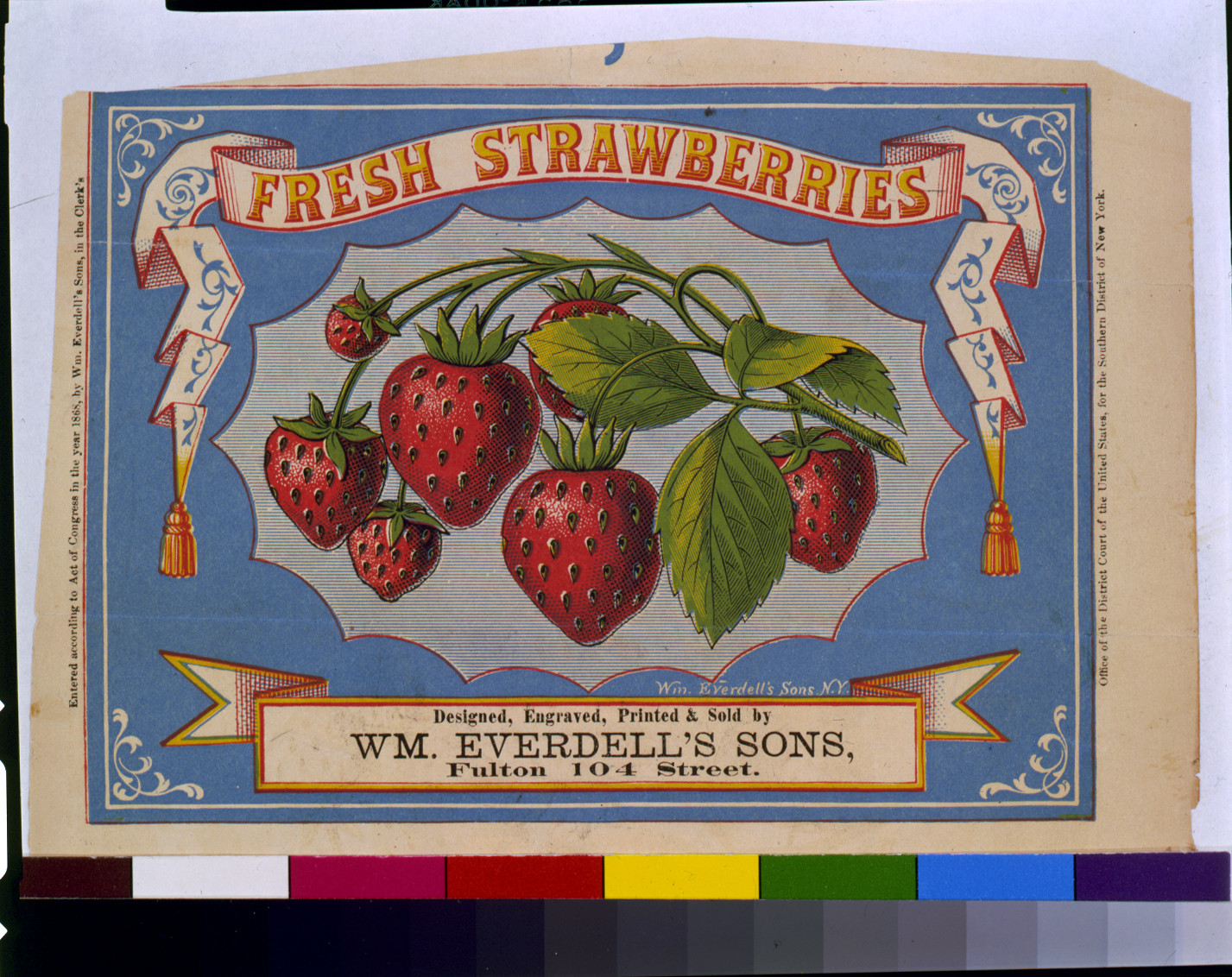 Fresh Strawberries label by Wm. Everdell's Sons — historic image