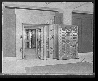 Antique Photo Print - Boston, Massachusetts - 25-ton door, safe deposit
