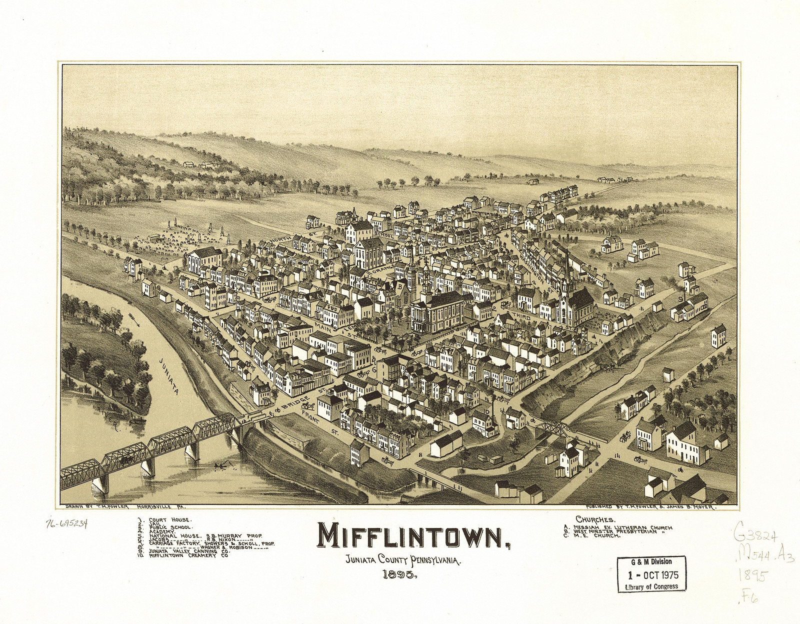 Mifflintown, Pennsylvania, 1895, 1895 — antique map