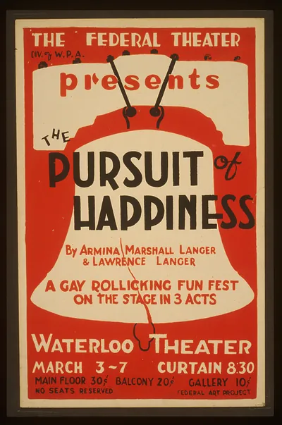The Federal Theatre Div. of W.P.A. presents The pursuit of happiness by Armina Marsha