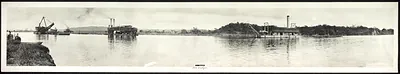 Dredges on the Panama Canal, panoramic view