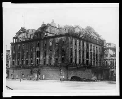 [Adlon Hotel badly damaged by bombing, Berlin, Germany]