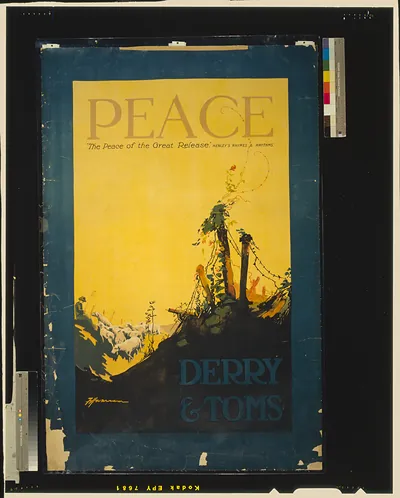 Peace poster for Derry & Toms, Henley's Rhymes