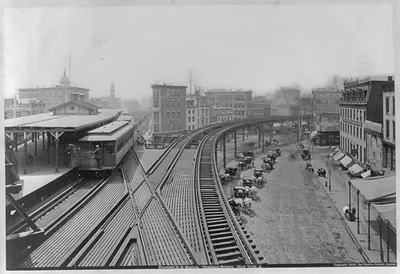Elevated railroad station, Chatham Square, New York City