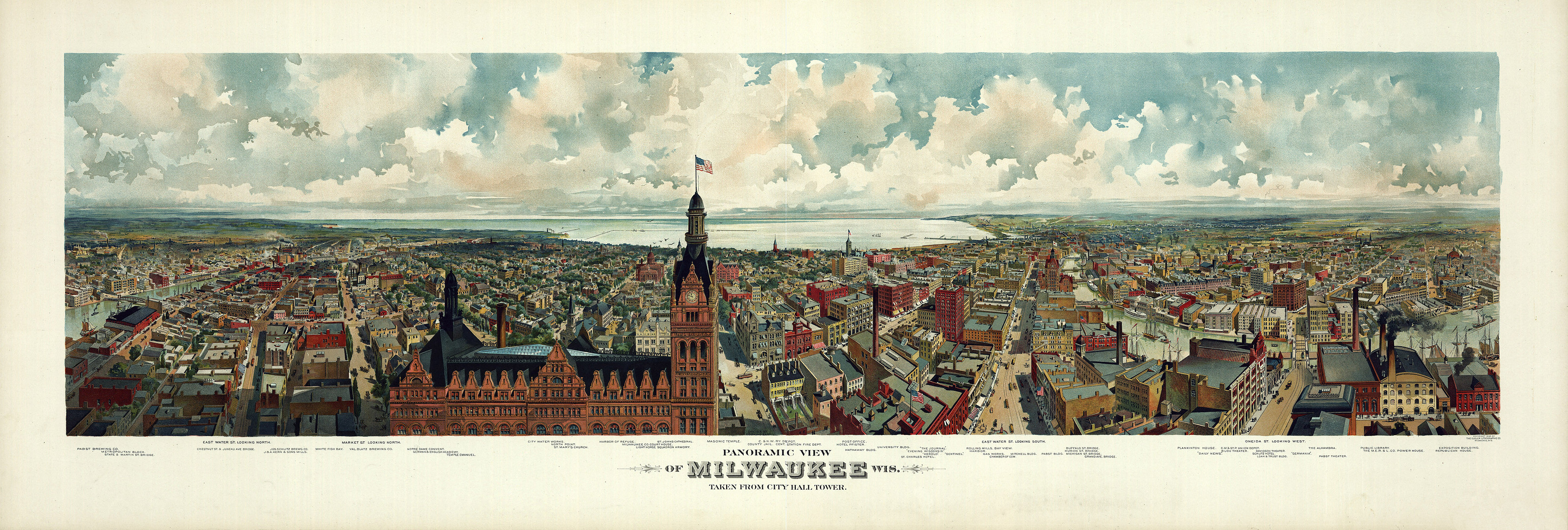 Milwaukee, Wisconsin, 1898, 1898 — antique map