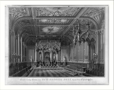 Grand Lodge room of the new Masonic Hall, Chestnut Street Philadelphia